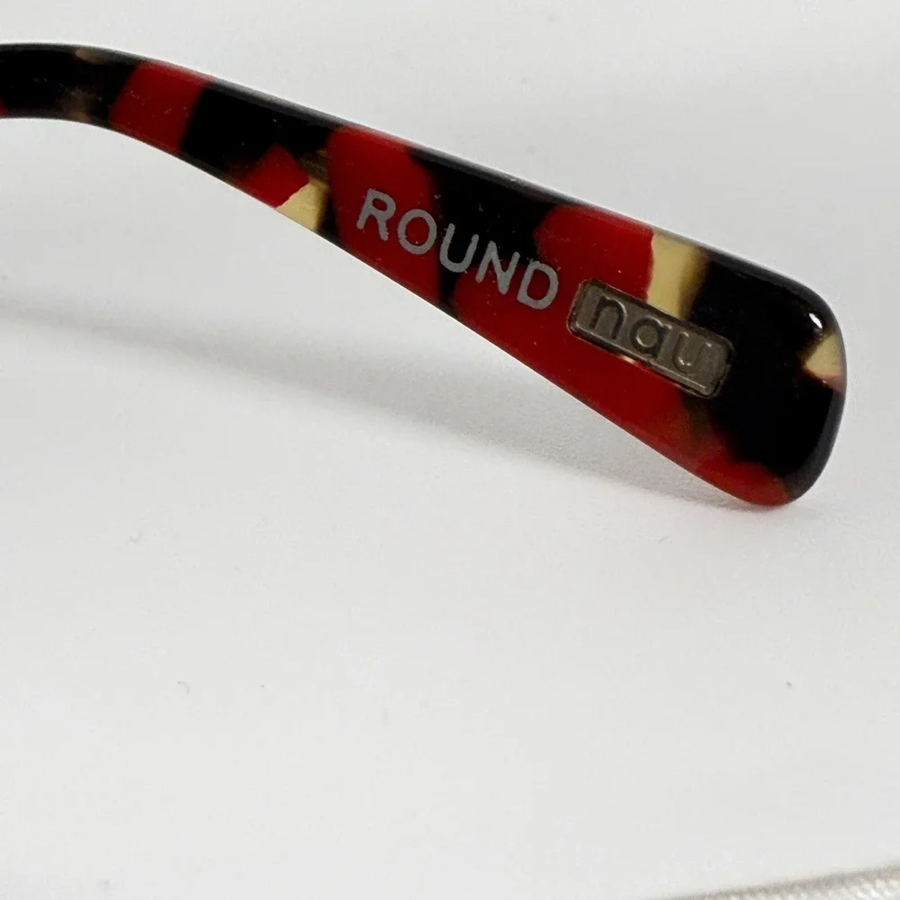 Nau AT1838V Round Eyeglasses Red Tortoise‎ Shell Full Rim Frame 48-21-140 COL 3